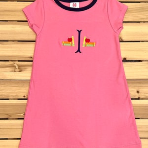 Monogrammed back to school dress/back to school dress/back to school/ kids dress/ custom dress/ school tees/ personalized dress