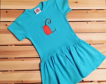 Monogrammed pumpkin dress for girls//fall dress/ thanksgiving dress/girls dress/ pumpkin dress/ holiday dress/custom dress/ summer dress