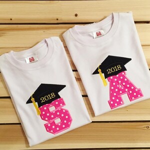 Monogrammed graduation shirts for girls/ kindergarten graduation/ graduation shirts/ embroidery shirts/ girls shirts/ custom gifts girls tee