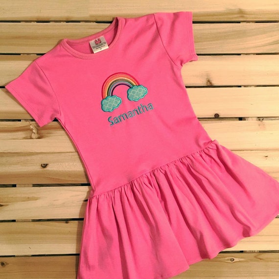 Monogrammed Rainbow Dress/girls Dresses/ Summer Dress/ Personalized Dress/  Custom Dresses/ Custom Gift/embroidery Dresses/girls Gifts - Etsy