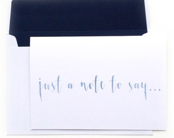 Just a Note to Say... Card - Blue Watercolour Greetings Card