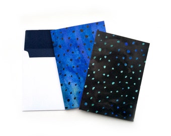 Green & Blue Polka Dot Notelets - Single - Choose Your Design