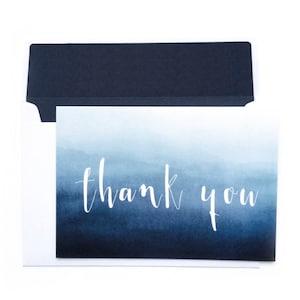 Carte postale ou carte de correspondance - Carte de remerciement bleu dégradé - Notelet