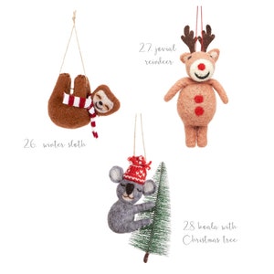 Nordic Felt Christmas Decorations Felt Penguin, Polar Bear, Felt Reindeer, Christmas Decor, Gift Idea, Felt Food Ornament, Stocking Filler 画像 8