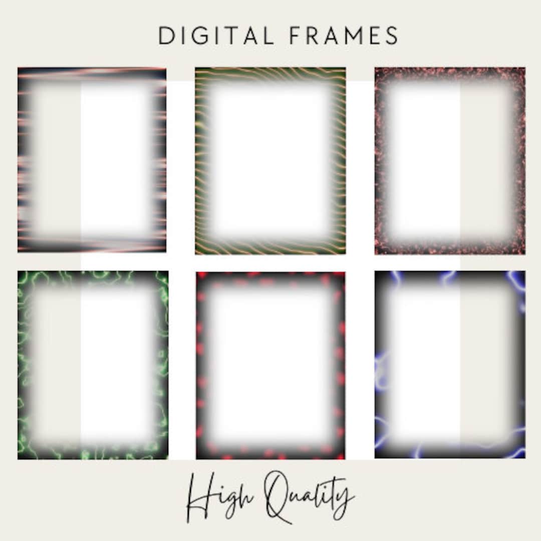 Customized Digital Frame 45 Beautiful Custom Made Digital Frames | Instant Download PNG ...