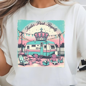 RV Camping PNG Download, Travel Trailer Glamping, Vintage Tee, Trailer Park Queen Hoodie, TShirt Camping Sticker, Glamp Princess, Tote bag
