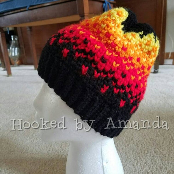 On Fire crochet beanie / hat