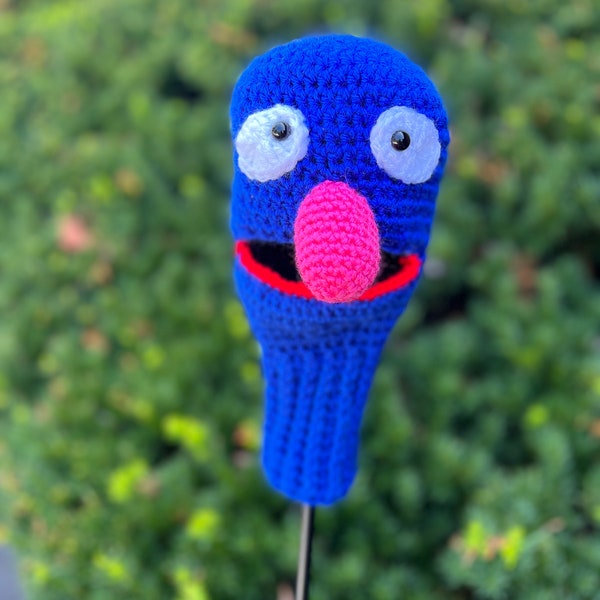 Grover Golf Club Cover, Sesame Street Golf Head protector, headcover, gift, unique present for a golfer