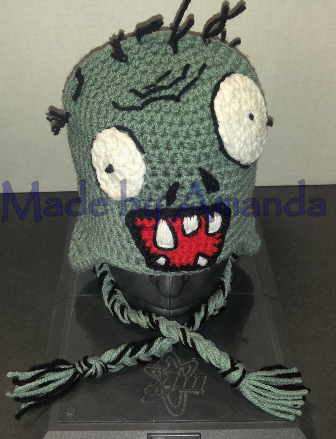 Zombie Crochet Hat Plants Vs Zombies Halloween Warm Hat Etsy