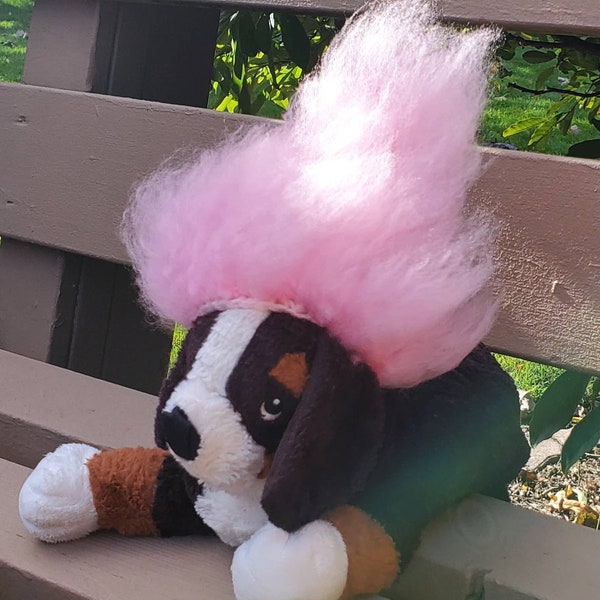 Dog Troll Hair Wig  - Pet Costume Trolls Wig - Photo Prop - Cat Hat - Halloween - dress up - group costume