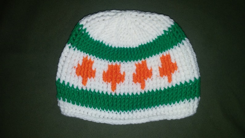 Southside Irish Chicago Flag inspired Crochet Beanie Hat