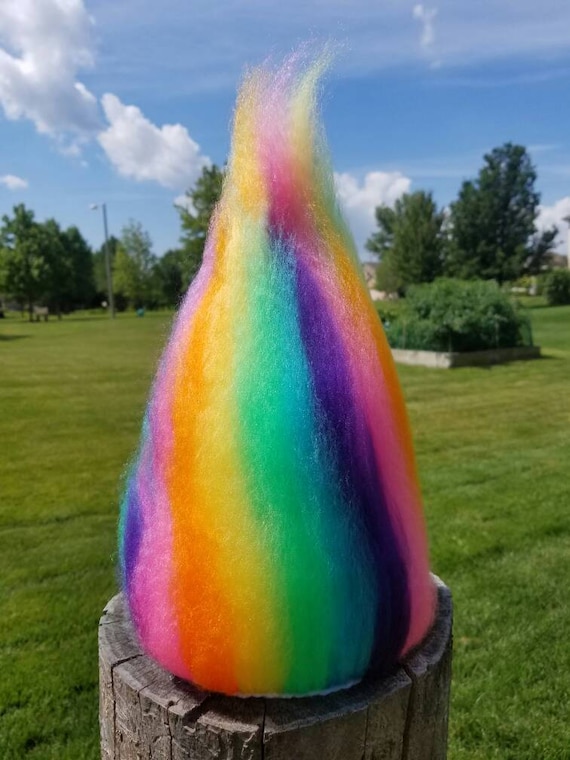 Rainbow Trolls Crochet Wig Multicolor Troll Hair Hat Etsy