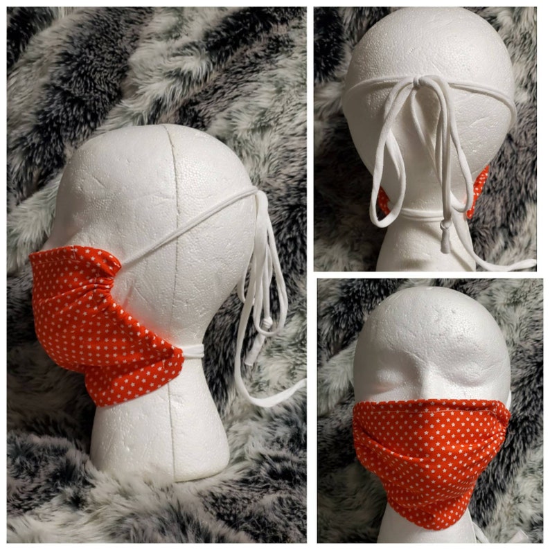 Fabric Face Mask Tie Behind Head Washable Reusable Etsy