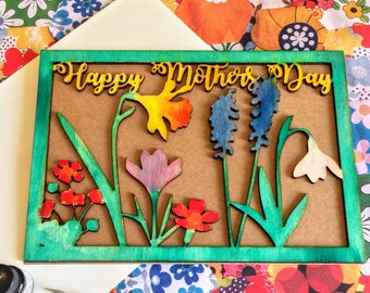 Biglietto di compleanno per mamma floreale, bouquet di compleanno, graziosi biglietti di auguri per donne, fiori, regali per madre da figlio, figlia, anniversario, Natale, Pasqua, festa della mamma