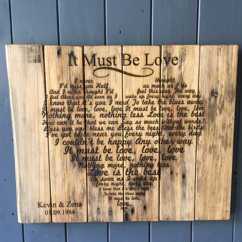 Custom Wooden Song Lyric Wall Art Personalised with Your Song Etsy