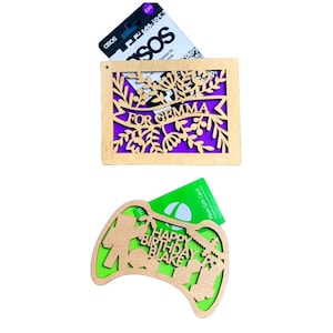 Personalisierter Geschenkkartenhalter aus Holz - Geschenkgutschein oder Geldumschlag