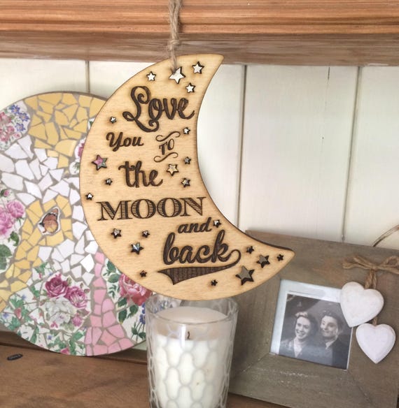 Ornament - I love you to the moon and back Raw Wood Ornament - I love you to the moon and back Raw Wood