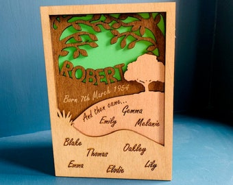 Personalised Milestone Wooden Birthday Card - Wooden Life's Journey Keepsake Birthday Card 40th, 50th, 60th, 70th, 80th
