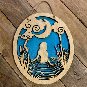 Wild Schwimmen Holzwand Kunst: Kaltwasser Schwimmer Geschenk
