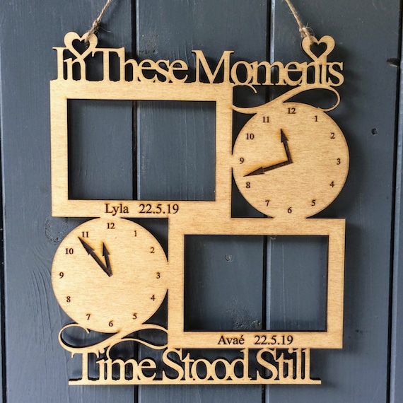 Personalized Time Stood Still Clock Wooden Engraved Clock