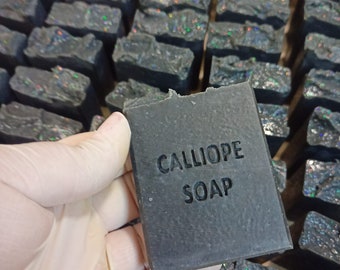 Charcoal Soap with coconut milk, handmade natural cold process soap