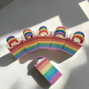 Rainbow cloud soap bar, palm free, pride soap
