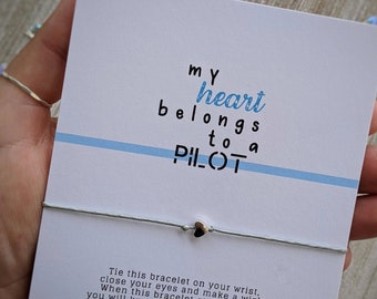 Pilot Bracelet, Pilot Wife Bracelet, Pilot Wife Jewelry, Pilot Gift, Aviation Gift, Pilot Mother, Airplane Bracelet, Pilot Friend Gift