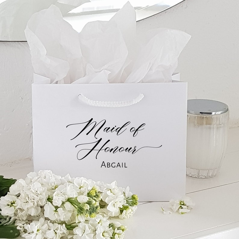 Large White or Black Personalized Gift Bags Etsy