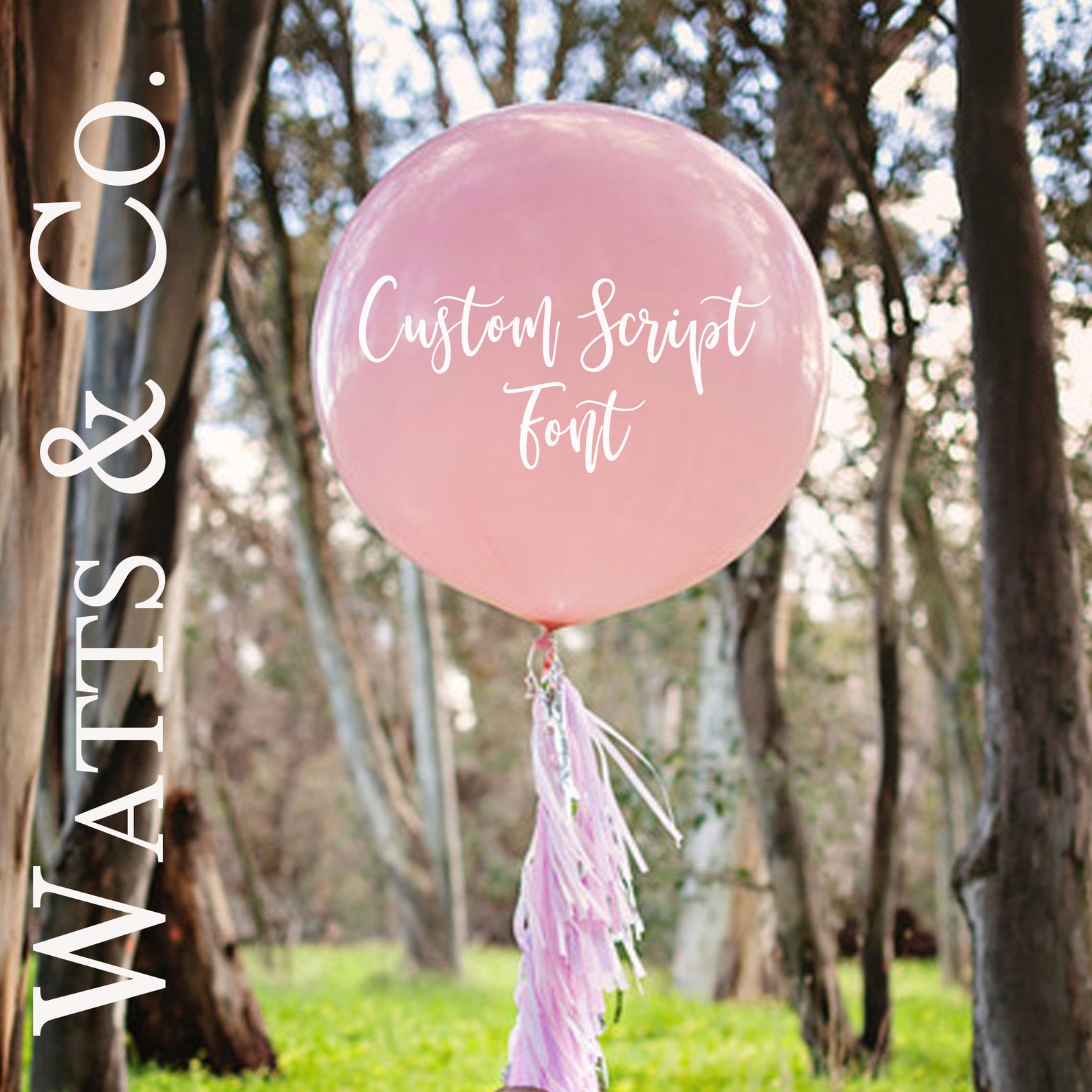 Custom Script Balloon Decal ONLY Custom Party Balloon Decals Etsy