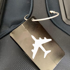 Étiquettes à bagage pour avion, métallisées