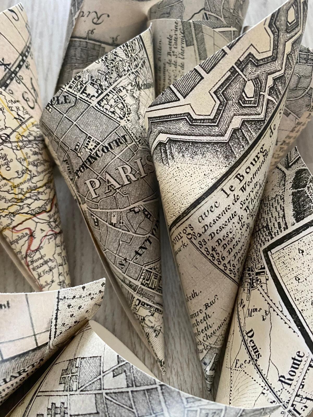 Map Confetti Cones 10 - Etsy
