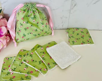 Reusable Bamboo Makeup Wipes with Drawstring Bag: Eco-Friendly Facial Pads