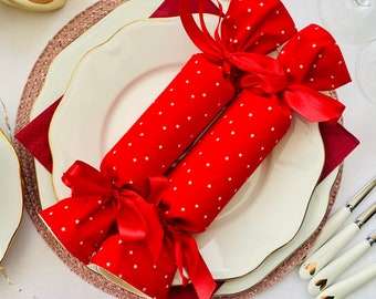 Reusable fabric crackers, Star fabric, Eco friendly Christmas cracker