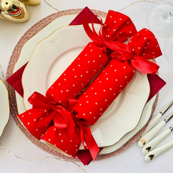 Galletas de tela reutilizables, Tela estrella, Galleta navideña ecológica