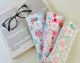 Padded floral Glasses or  Sunglasses Case – Soft Fabric Glasses Pouch