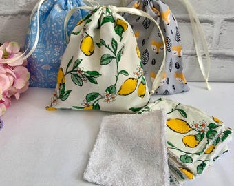 Bamboo towelling makeup wipes - eco friendly reusable makeup wipes - fabric wipes