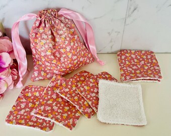 Reusable Bamboo Makeup Wipes with Drawstring Bag - Eco Friendly