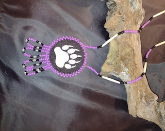 beaded medallion necklace