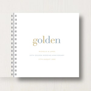 Libro o álbum de recuerdos personalizado del 50.º aniversario de oro