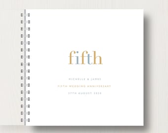 Personalised 5th Wedding Anniversary Memories Book or Album