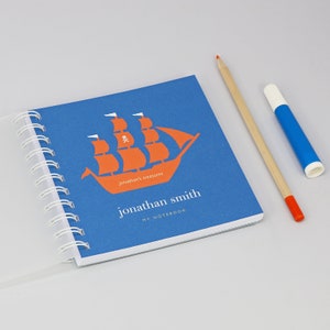 Libreta pequeña personalizada de barco pirata para niños