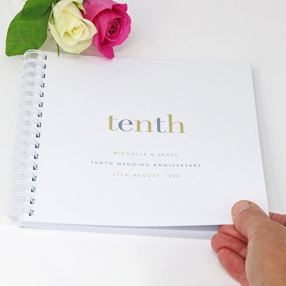 Personalised 10th Wedding Anniversary Memories Book or Album - Etsy