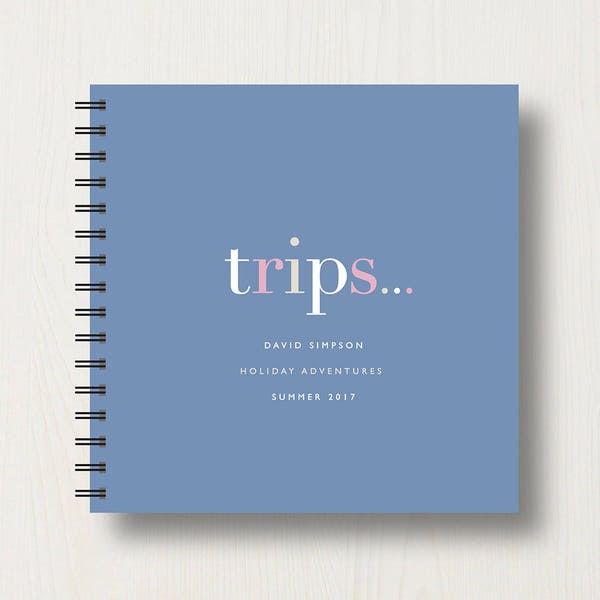 Personalised 'Trips' Travel Memories Album