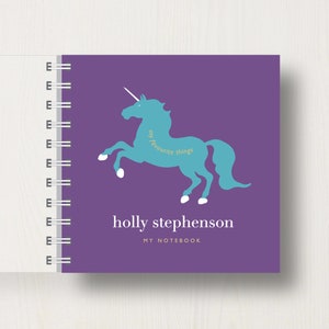 Libreta infantil personalizada de unicornio pequeña