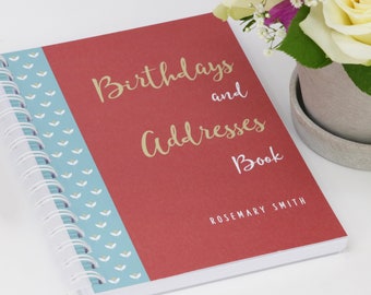 Personalised Birthday and Address Book With Flowers