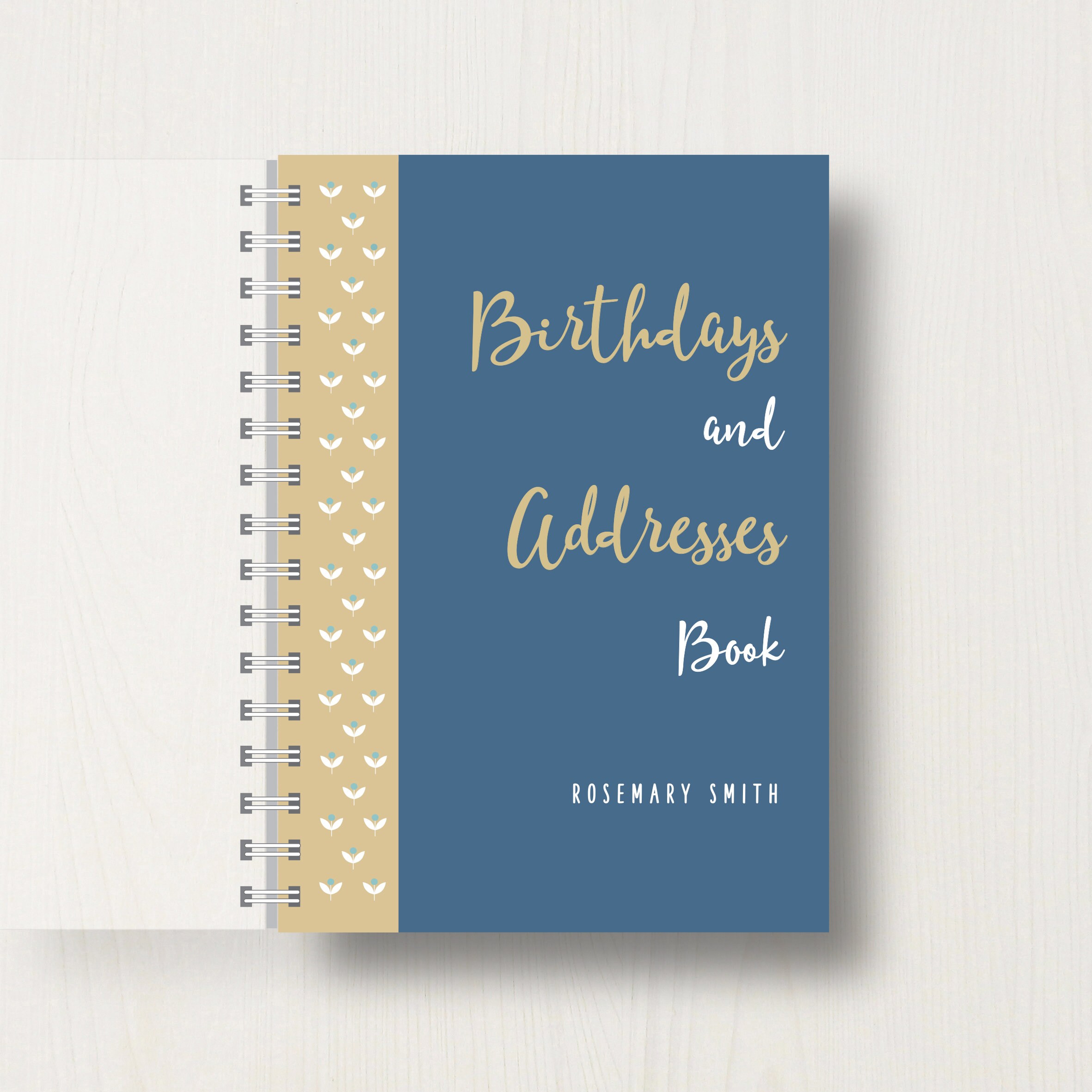 Personalised Birthday and Address Book With Flowers