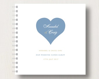 Personalised Wedding Heart Cards Book or Album