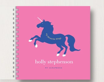 Personalised Kid's Unicorn Scrapbook or Memory Book