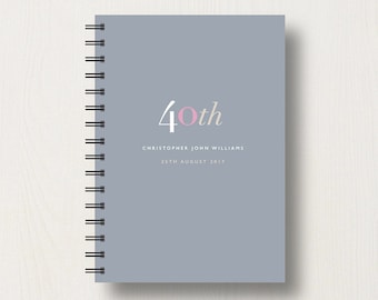 Diario o quaderno personalizzato per il 40° anniversario