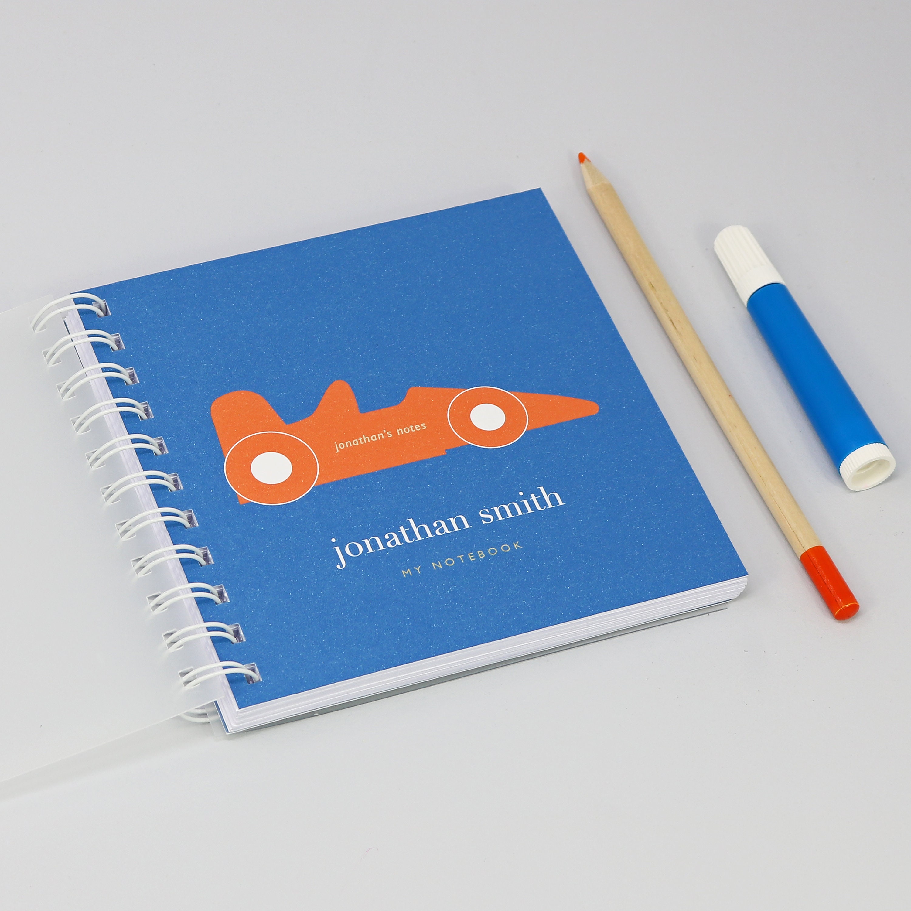 Personalised Children's Racing Car Small Notebook